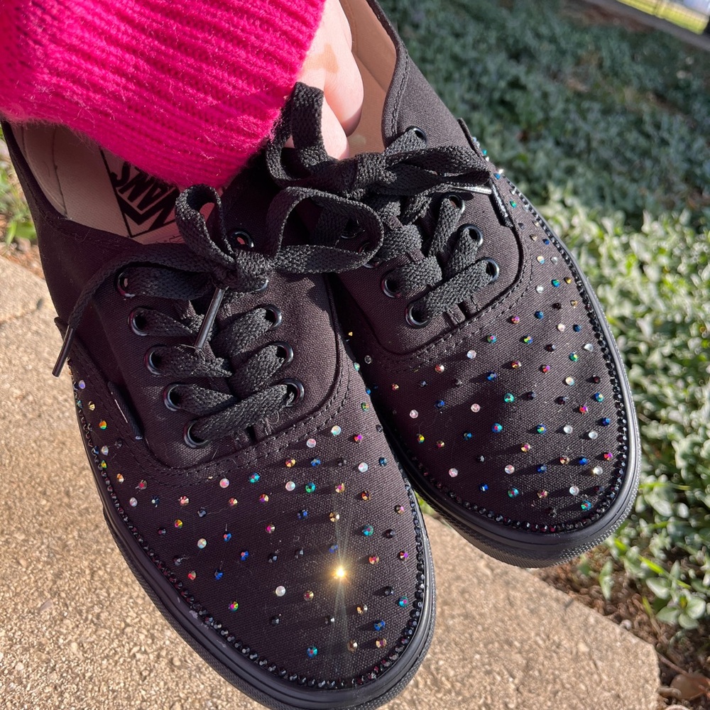 Vans Women's Black Sneakers with Colorful Studs